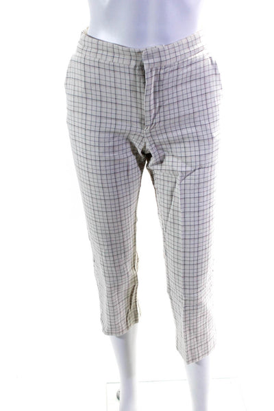 Joie Womens Cotton Striped Print Hook & Eye Tapered Leg Pants Beige Size 0