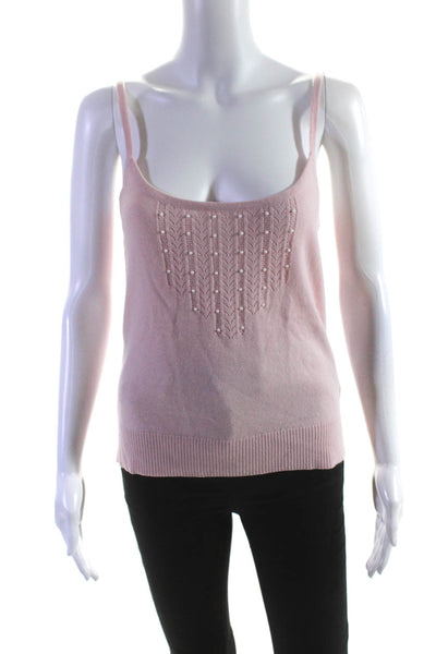 Michael Michael Kors Women's Scoop Neck Spaghetti Straps Blouse Pink Size M