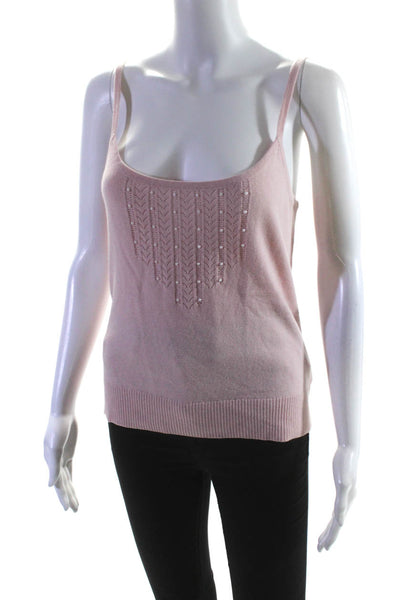 Michael Michael Kors Women's Scoop Neck Spaghetti Straps Blouse Pink Size M