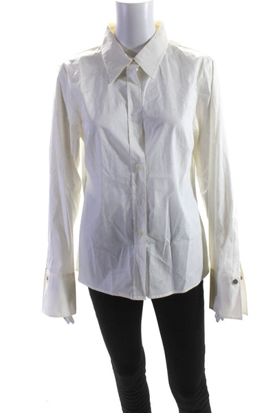 Michael Michael Kors Women's Collar Long Sleeves Button Down Shirt White Size 12