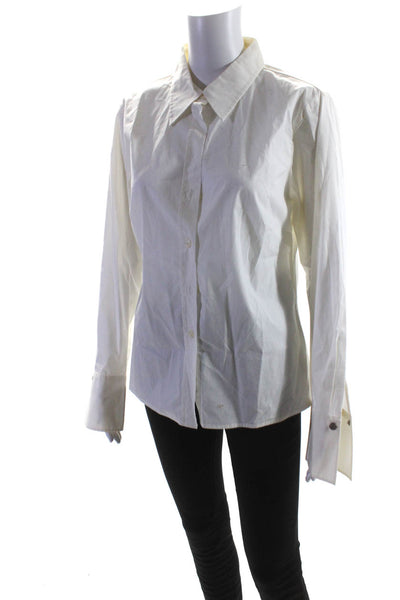 Michael Michael Kors Women's Collar Long Sleeves Button Down Shirt White Size 12