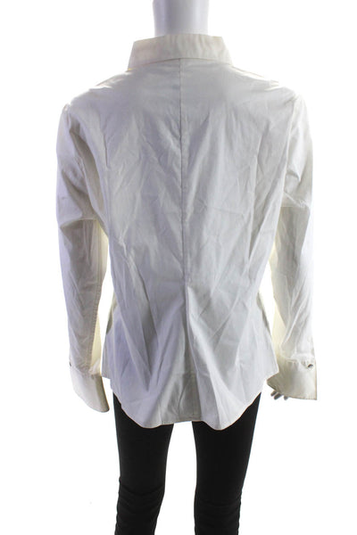 Michael Michael Kors Women's Collar Long Sleeves Button Down Shirt White Size 12