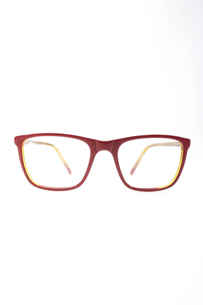 Selima Optique Womens Cole P61 Plastic Square Eyeglass Frames Red Gold