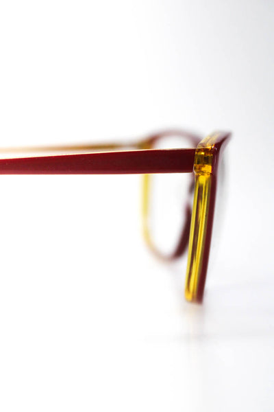 Selima Optique Womens Cole P61 Plastic Square Eyeglass Frames Red Gold