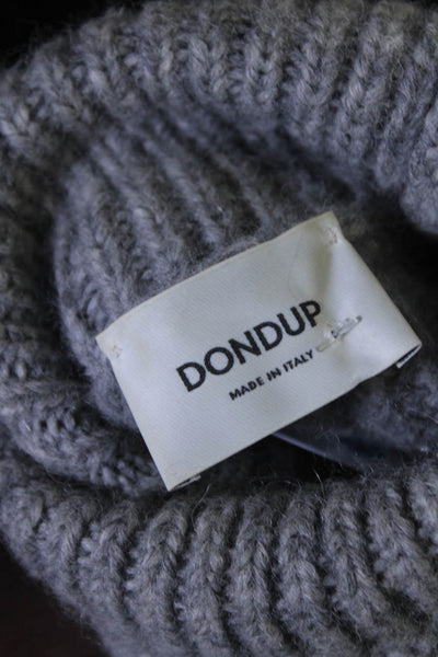 Dondup Women's Turtleneck Long Sleeves Ribbed Hem Pullover Sweater Gray Size 38