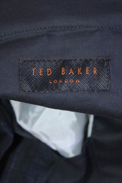 Ted Baker London Mens Plaid Creased Jerome Dress Pants Blue Wool Size 36