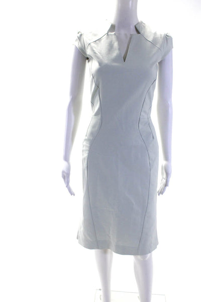 Zac Posen Women's Cap Sleeve V-Neck Sheath Dress Pastel Mint Green Size 2