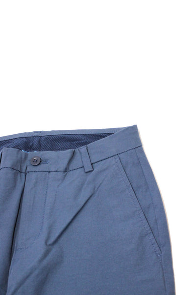 Vineyard Vines Mens Zipper Fly Pleated On The Go Pants Navy Blue Size 28x30