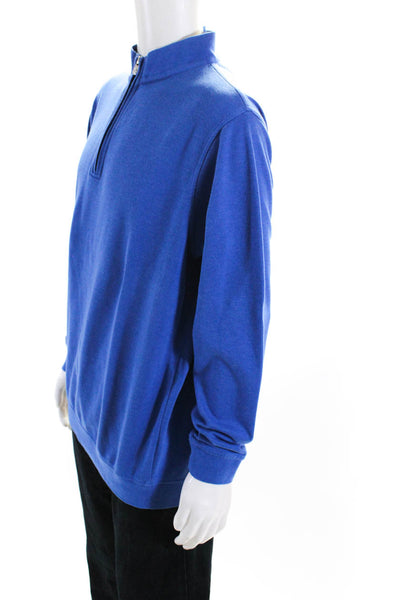 Peter Millar Men's High Neck Long Sleeves Pullover Sweater Blue Size XL