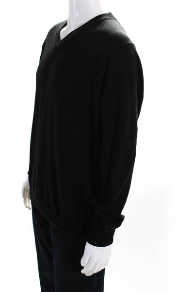 Robert Graham Men's V-Neck Long Sleeves Pullover Sweater Black Size L