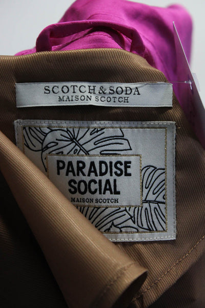 Scotch & Soda Paradise Social Women Satin Double Breasted Blazer Hot Pink Medium
