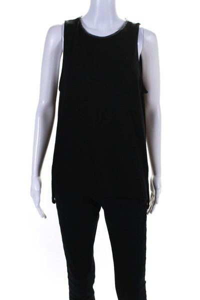 Rag & Bone Jean Womens Oversize Crew Neck Knit Tank Top Black Size Small