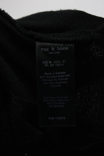 Rag & Bone Jean Womens Oversize Crew Neck Knit Tank Top Black Size Small