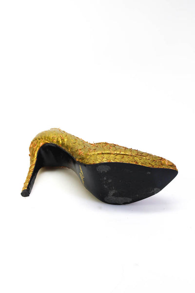Marc Joseph New York Womens Yellow Amazon Fish Platform Pumps Shoes Size 9B