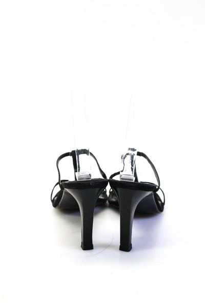 Lauren Ralph Lauren Womens Black Suede Strappy High Heels Sandals Shoes 8B