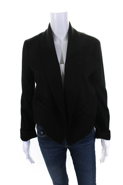 Cory Womens Open Front Waterfall Blazer Jacket Black Size 6