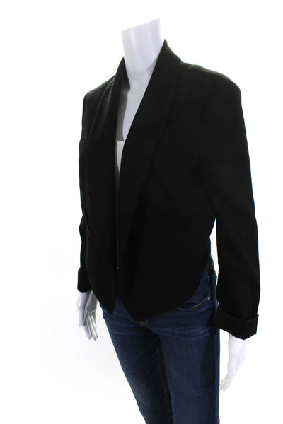 Cory Womens Open Front Waterfall Blazer Jacket Black Size 6