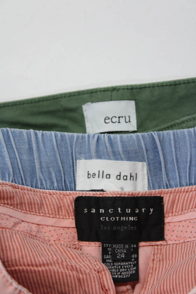 Ecru Sanctuary Bella Dahl Womens Shorts Green Denim Blue Pink Size 0 24 XS Lot 3