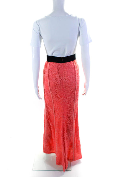 J. Mendel Womens Lace Sleeveless Crop Top Maxi Skirt Two Piece Set Pink Size 6