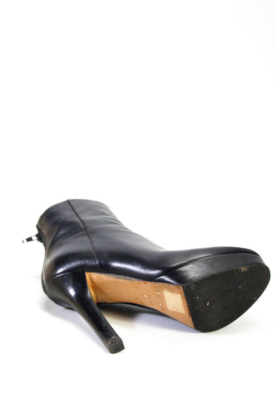 Jimmy Choo Womens Back Zip Platform Block Heels Ankle Boots Black Size EUR39.5