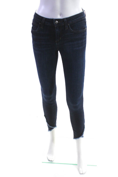 Joes Womens Cotton Denim Mid Rise Skinny Ankle The Icon Jeans Dark Blue Size 25