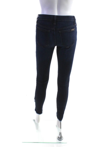 Joes Womens Cotton Denim Mid Rise Skinny Ankle The Icon Jeans Dark Blue Size 25