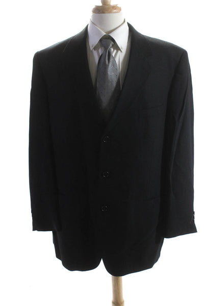 Dillard's Mens Textured Darted Button Collar Long Sleeve Blazer Black Size EUR46