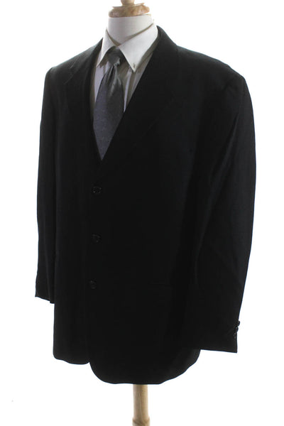 Dillard's Mens Textured Darted Button Collar Long Sleeve Blazer Black Size EUR46