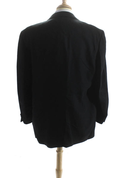 Dillard's Mens Textured Darted Button Collar Long Sleeve Blazer Black Size EUR46