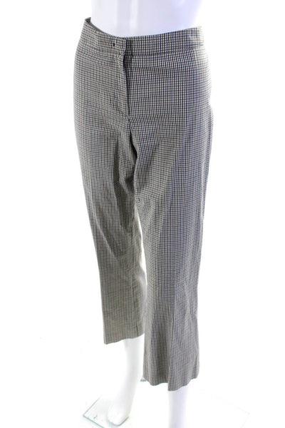 Shari's Place Womens Gingham Plaid Straight Leg Pants Brown Black Size EUR 44