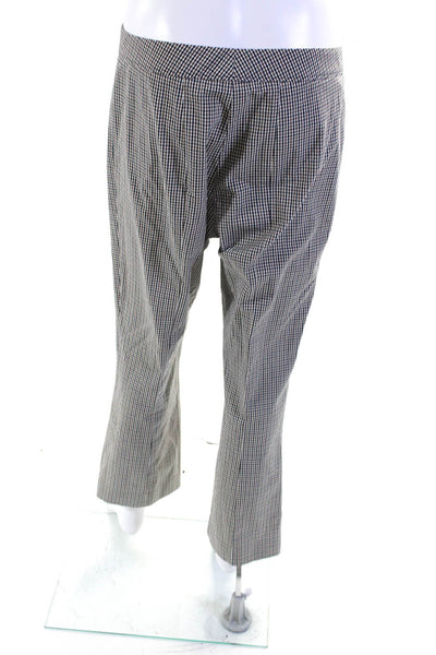 Shari's Place Womens Gingham Plaid Straight Leg Pants Brown Black Size EUR 44