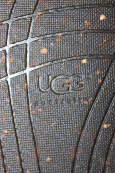 UGG Australia Women's Suede Open Toe Strappy Ankle Sandals Black Size 7