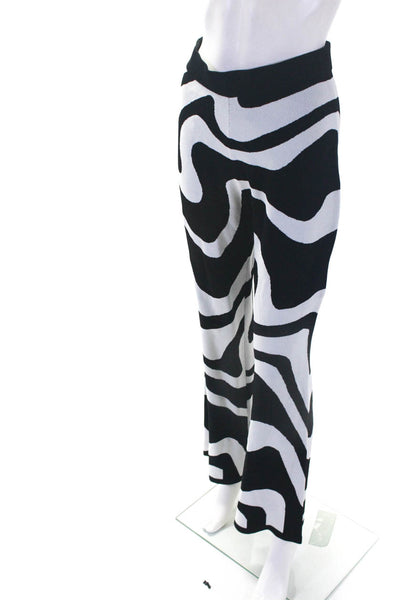 & Other Stories Womens Striped Print Elastic Waist Straight Pants Black Size S