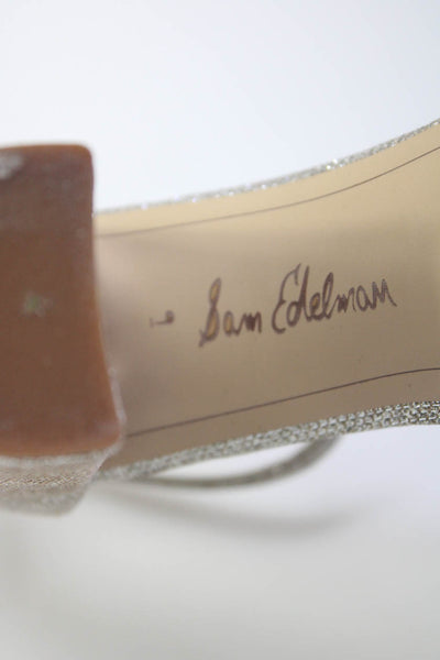 Sam Edelman Womens Ankle Strap Yaro Sandal Heels Silver Size 9 Medium