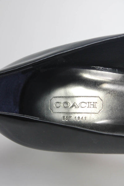 Coach Womens Patent Leather Slide On Nala Pumps Black Size 10 B