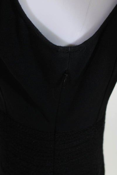 Theory Womens Back Zip Sleeveless Scoop Neck Woven Shift Dress Black Size 10