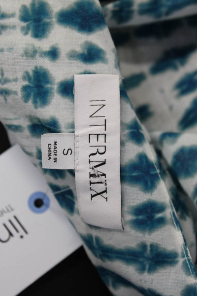 Intermix Women's Round Neck Long Sleeve Tie Cropped Tie Dye Blouse Size S