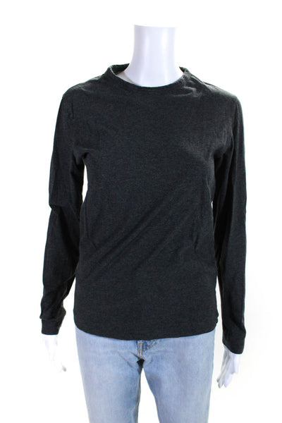 Theory Women's Cotton Long Sleeve Casual Basic T-shirt Gray Size XS