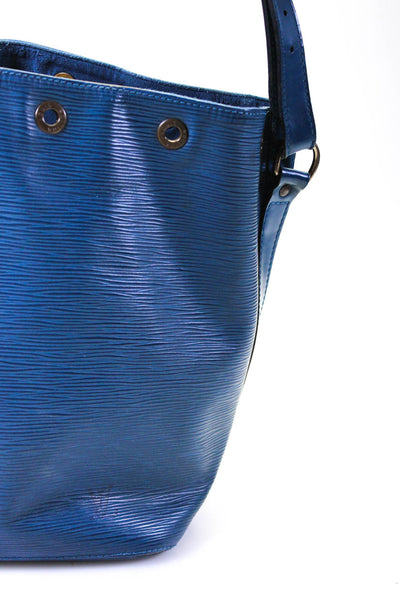 Louis Vuitton Womens Single Strap Epi Leather Noe PM Shoulder Handbag Blue