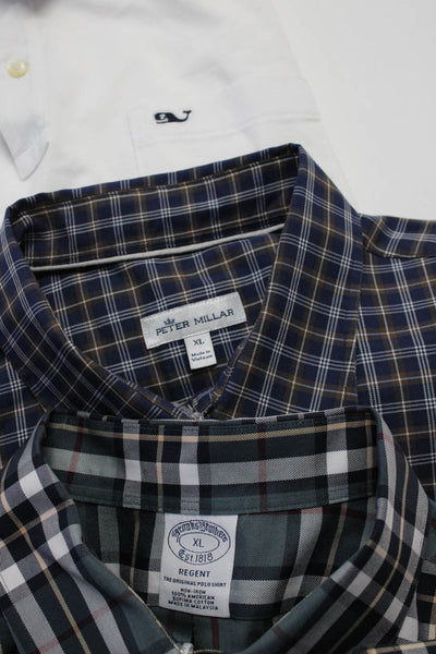 Peter Millar Men's Collar Long Sleeves Button Down Plaid Shirt Size XL Lot 3