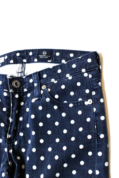 Adriano Goldschmied Womens Polka Dot The Stevie Ankle Jeans Blue Size 25
