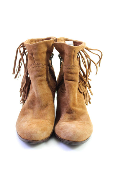 Sam Edelman Womens Suede Fringe Louie Ankle Boots Brown Size 6.5 Medium