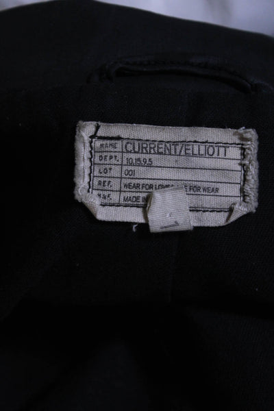 Current/Elliott Womens Faux Leather The Soho Biker Jacket Black Coated Size 1