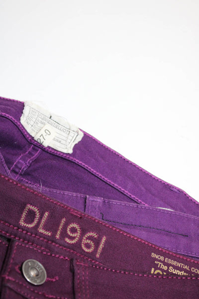 DL1961 Current/Elliott Womens Flare Skinny Jeans Pants Purple Size 27 Lot 2