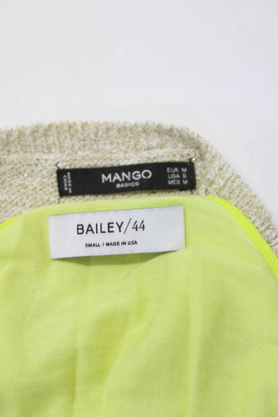 Bailey 44 Mango Womens Chiffon Knit Tank Top Blouse Size Brown Yellow Small Lot2