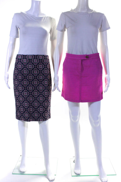 J Crew Vanessa Virginia Womens Mandala Pencil Skirt Pink Blue Size 0 4 Lot 2