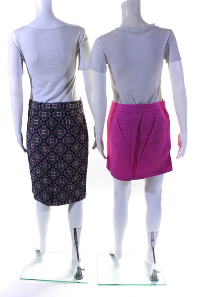 J Crew Vanessa Virginia Womens Mandala Pencil Skirt Pink Blue Size 0 4 Lot 2