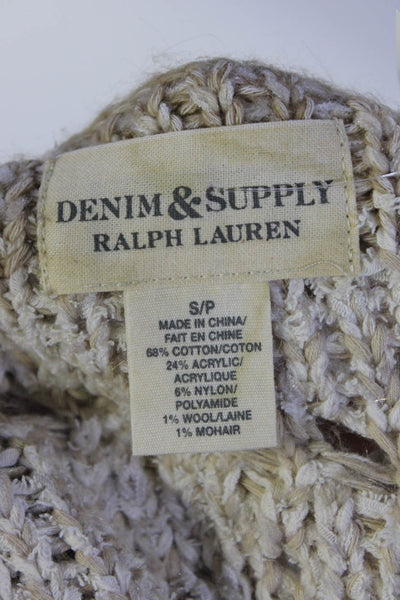 Denim & Supply By Ralph Lauren Womens Sleeveless Fringe Sweater Beige Size Small