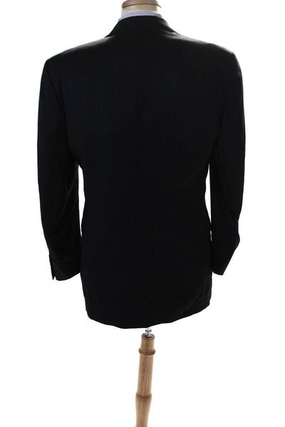 Barneys New York Mens Gray Wool Striped Three Button Long Sleeve Blazer Size 40R