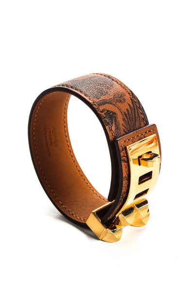 Hermes Womens Brown Leather Collier De Chien Medor Tattoo Bracelet